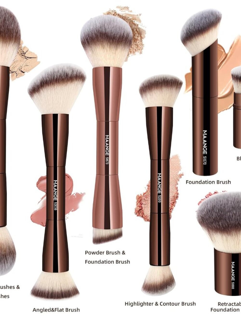 MAANGE 7pcs Makeup Brush Set Double Sided Kabuki Makeup Brushes Contour Brush NE